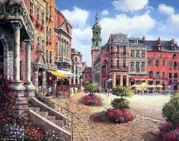 UX013 ヨーロッパの街並み Oil Paintings